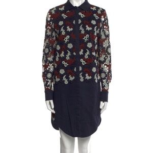 Tory Burch Detailed Navy Shirt Dress